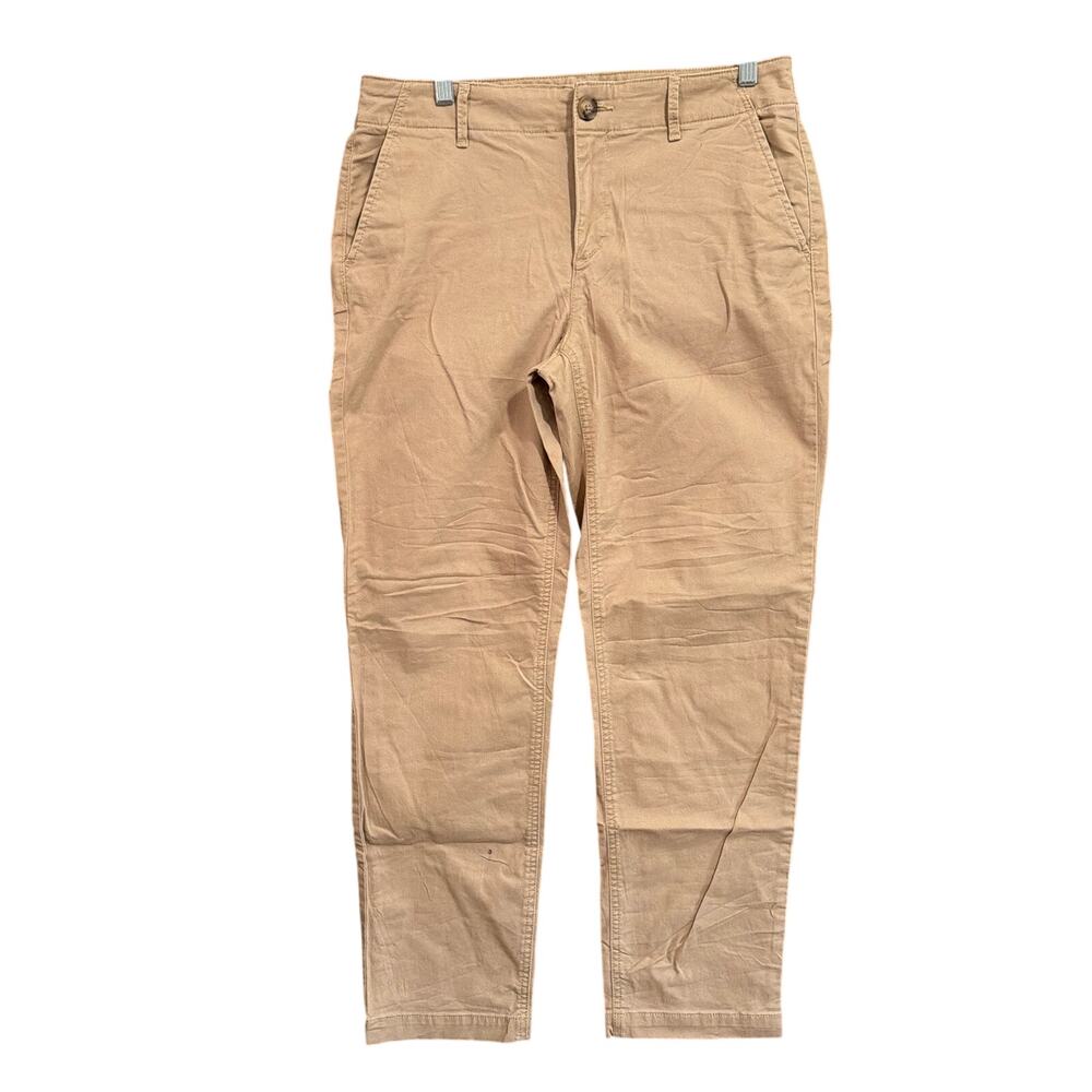 LOFT Womens Pants Tan Mid Rise The Slim Casual Workwear Stretch 6 Tall